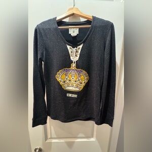 CCM Black Long Sleeve Shirt with Gold and Purple Crown
